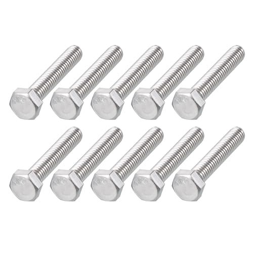 Image of METALLIXITY Hex Head Bolts (5 /16-18 x 1-3 /4 inch) 15Pcs, 304 Stainless Steel 18-8, Fully Threaded, External Hex Drive, Plain Finish, Hex Head Screw Bolt, Silver