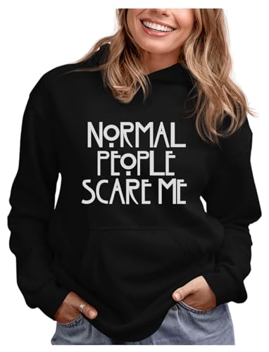 Product Image of the Tstars Normal People Scare Me Women's Hoodie Medium Black