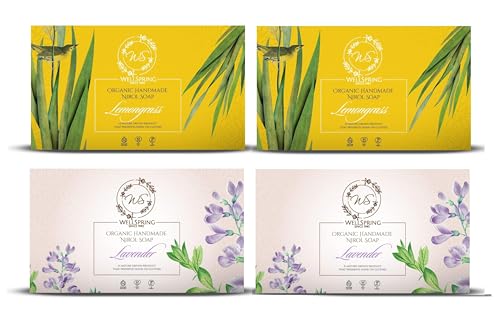 Image of Wellspring (Pack of 2x2) Nirol Natural Washing Laundry Soap Bar | Veg, Organic And Chemical Free| Baby Safe| For Sensitive Skin| Lemon & Lavender Fragrance (480 Grams)