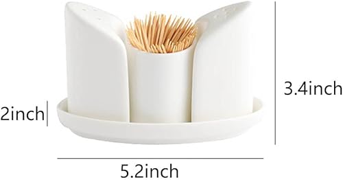 Miniatura 2 de 123Arts Salero y pimentero de cerámica con bandeja, juego de 4