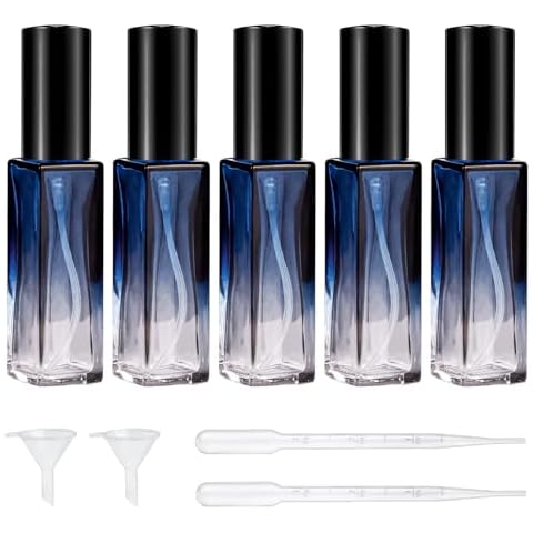 Gsteng 10ml Travel Perfume Bottle Refillable,5pcs Mini Cologne Perfume Bottles Empty,Portable Perfume Travel Refillable,Pocket-sized Atomizer Sprayer Bottles,Travel Cologne Sprayer Bottles.(Blue) Cover