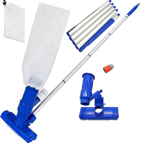 Poolsauger Bodensauger Poolsuger Boden Pool Reinigungsset Mit Bürste Aquarium Pool Reinigungsset Bodensauger Reinigungsbürste Pools Bodensaugere Set Mit Bürste, Aluminiumstange, Auffangsack