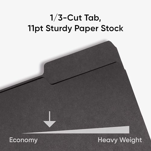 Smead İç Dosya Klasörü, 1/3-Kesim Tab, Mektup Boyutu, Siyah, Kutu başına 100 (10243) - Görsel 4