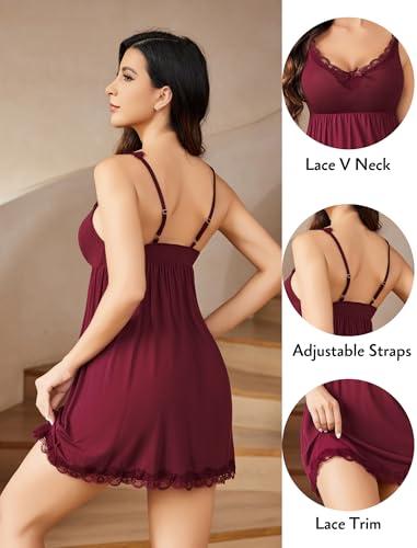 Image of Avidlove Women Sexy Sleepwear Lace Chemise Nightgown Full Slip Babydoll Sleepwear