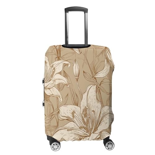 Carry on Luggage Cover Beige Line Drawing Suitcase Covers for Luggages Tsa Approved Travel Luggage Sleeve Protector Elastic Suitcase Protector Anti-Scratch Washable Fits 19-30 Inch Case -S4