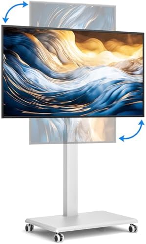 RFIVER TV Stand on Wheels for 42-75 Inch TVs, Rolling TV Stand with ...