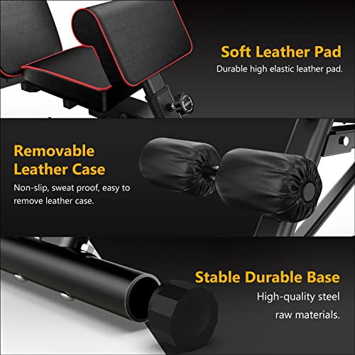 GIKPAL Weight Bench - 2022 Version Adjustable Workout Bench Press for Full Body Strength Training, 600 lbs Capacity Heavy Duty Exercise Sit Up Incline Decline Flat Bench