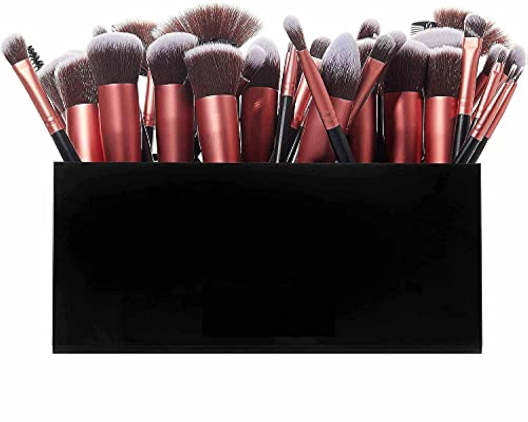 Makeup Brush Holder Organizer 6 Slot Black Acrylic
