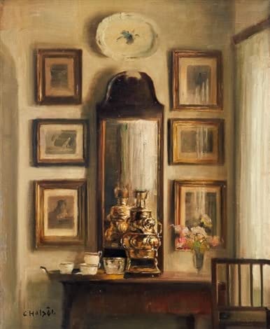 Tableau intérieur samovar de Carl Vilhelm Holsoe pour salon cosy