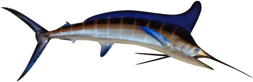 90" Striped Marlin Half Sided Fish Mount Replica, Affordable Coastal Decor - Indoors Or Outside