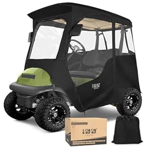 10L0L Deluxe 2 Passenger Enclosure for Club Car Precedent, Onward & Tempo Golf Cart, 4-Sided Clear PVC Window Rain Cover with Zipper Entry