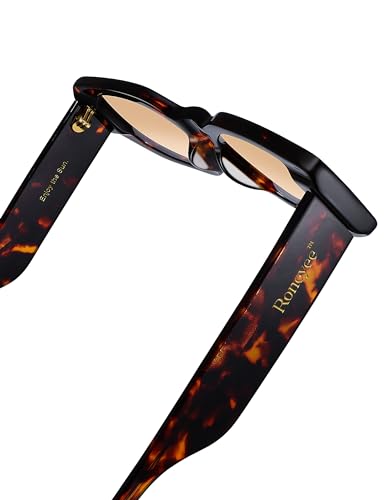 Hexagon Sunglasses Men Womens Trendy Sunglasses 90s Retro Sun Glasses UV Protection Fashion Designer (Glossy Havana), RY-A06-JC4