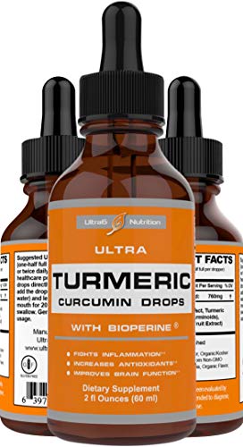 Turmeric Curcumin with Bioperine Drops offering Best Absorption. Turmeric Extract with Black Pepper