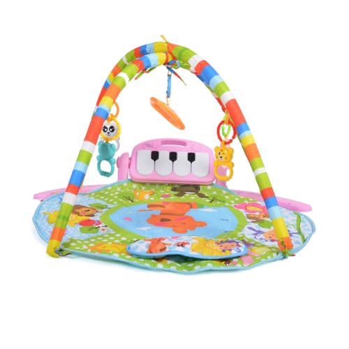 Tapis de jeu bébé avec arche Piano 696-R rose pour stimuler la motricité au sol - 5