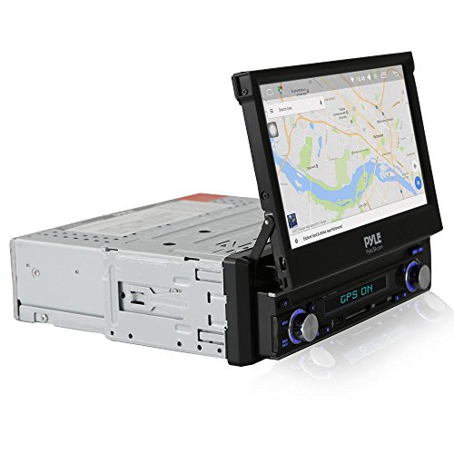 Pyle Single Din In Dash Android Car Stereo Head Unit W/ 7Inch Flip Out Touch Screen Monitor - Audio Video Receiver System W/ Gps Navigation, Bluetooth, Wifi, Microphone, Usb Micro Sd Reader - Pl7Andin #TOP1