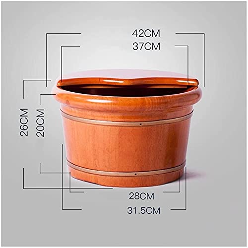 Foot Spa Drewniana beczka Beczka do mycia stóp, dębowa wanna do stóp, wanienka do stóp o wysokości 26 cm, beczka do kąpieli stóp, wiadro do relaksującego masażu stóp, łagodzenie bólu i zmęczenia