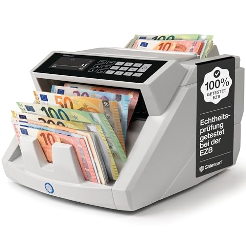 Safescan 2465-S Geldzählmaschine, Wertzählung für gemischte EUR-Banknoten - Banknotenzähler mit 7-facher Echtheitsprüfung - zählt sortierte...