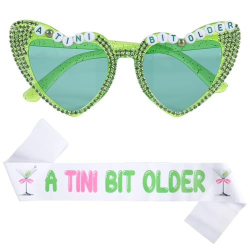 Lunettes nœud rose et écharpe blanche style martini festif pour anniversaire et EVJF