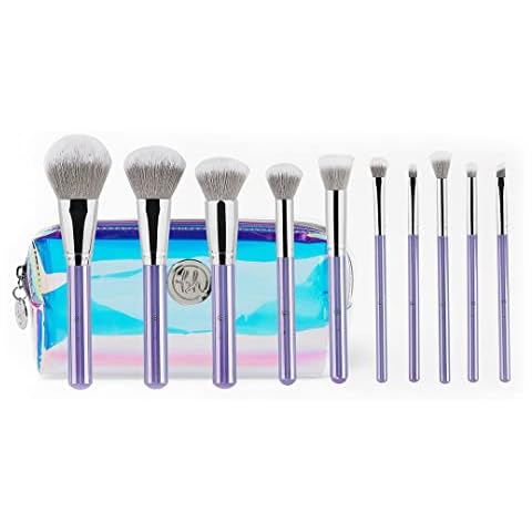 bh Cosmetics, Makeup Brush Set, Hello Holo, 10 Piece Eye & Face Brush Set, 10.2 oz Cover