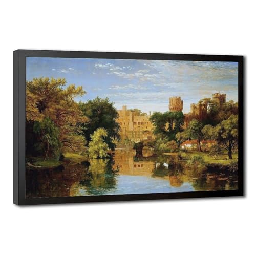 Toile tendue Château de Warwick affiche paysage Jasper Francis Cropsey cadre 8