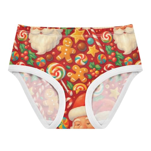 Joisal Cotton Toddler Underwear Floral Christmas Santa Claus Red Candy Girl Panties Cute Florals Underpants Briefs 2t