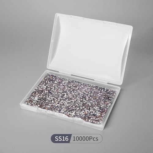 Image of 10000PCS Golden Shadow Rhinestones Bulk, Flat Back Crystal Glass Stone Round Gems,SS16, 3.8-4.0mm