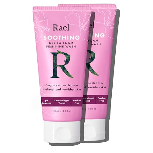 Rael Feminine Wash Soothing Gel to Foam for Women Intimate Care Clean Ingredients (4.4 Fl Oz Pack of 2)