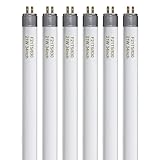 Konideke F21T5/830 21 Watt 34 Inches T5 Fluorescent Light Bulb, 3000K Warm White, 2100 Lumens, 20000 Hour Lifespan, Mini Bi-Pin Base, 6 Pack