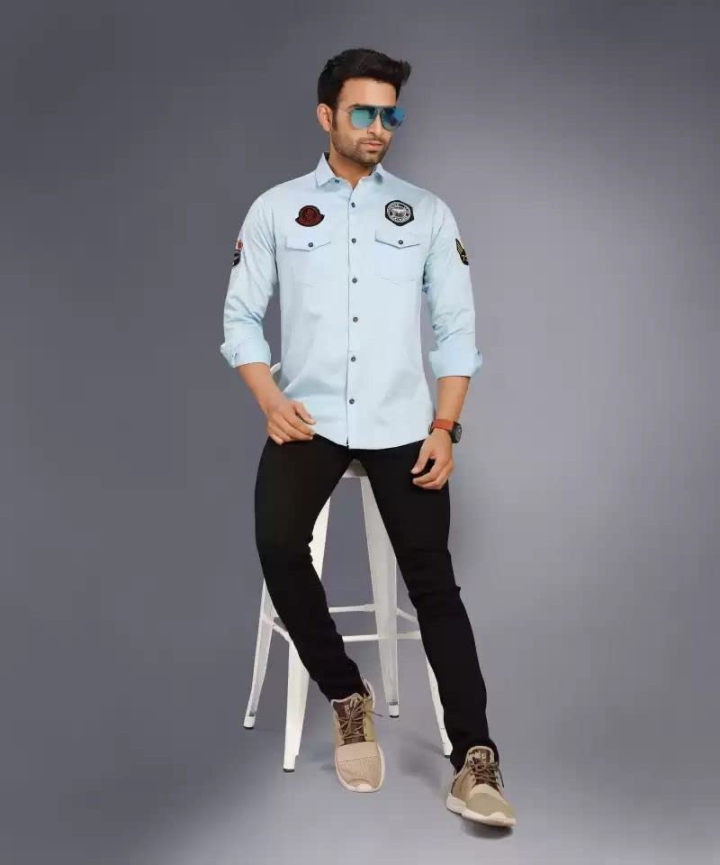 Image of Men's Solid Slim Fit Casual Shirt