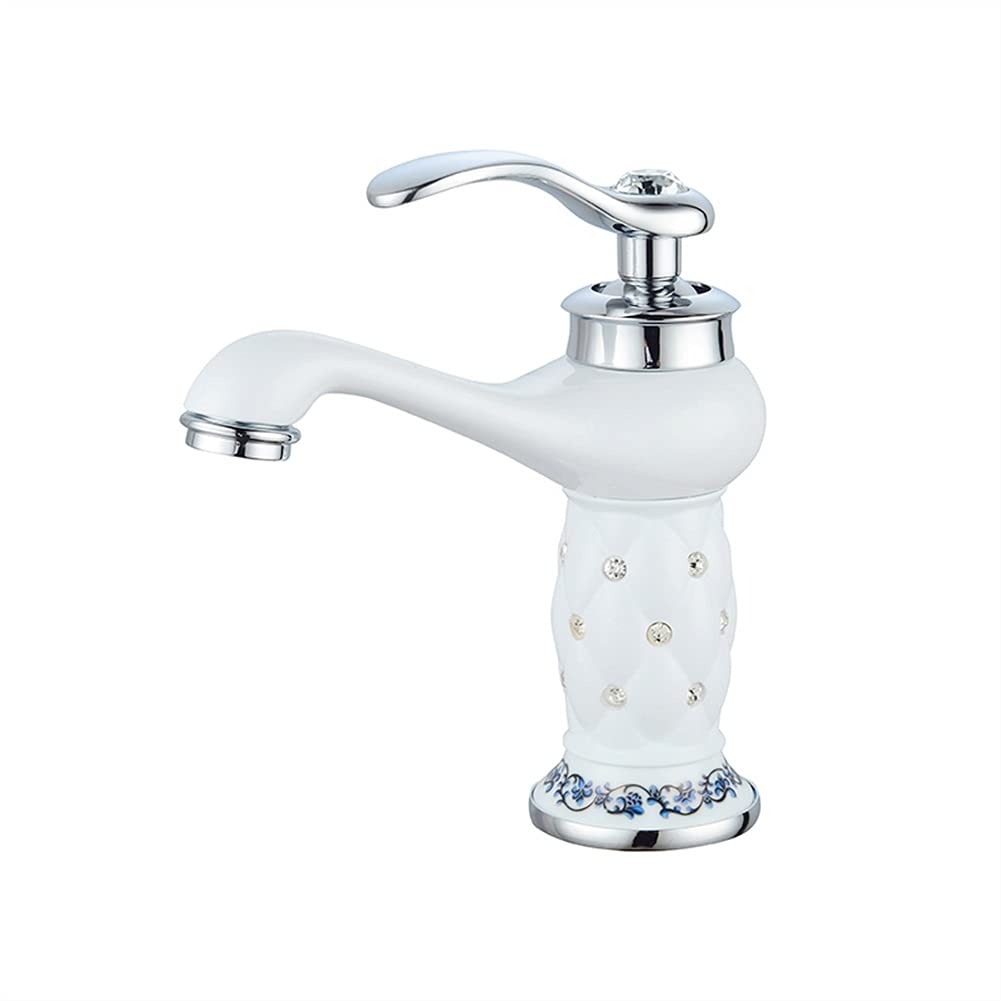 Robinet de lavabo en laiton diamanté or luxe pour salle de bain élégante