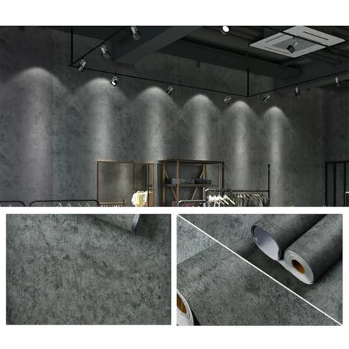 Papier peint gris ciment rouleau autocollant renovation sans colle - 5