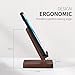 Wood Phone Stand of Baiwryxl, Desktop Wooden Phone Holder, Portable Office Phone Stand for Desk, Wood ipad Stand， Compatible with iPhone & All Cell Phones (Walnut)