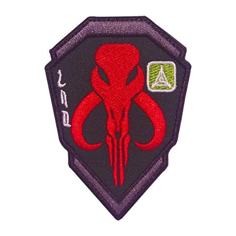 Parche bordado de mandaloriano rojo con velcro Cover