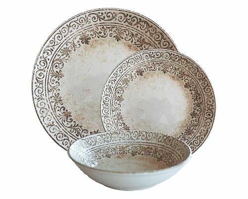 CER-POR Set piatti LUSSO | 18 pezzi eleganti porcellana moderna per cene raffinate. 18 pezzi per 6 persone