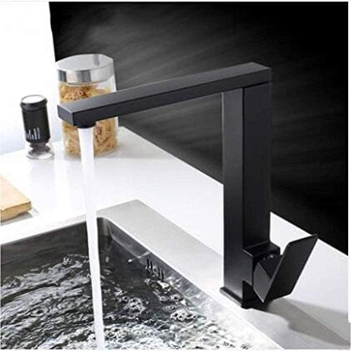 Robinet de cuisine noir mitigeur évier rotatif acier inoxydable 304 eau chaude froide
