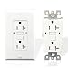 Houseables GFCI Outlet Receptacle, 20 Amp, 10 Pack, Tamper Resistant, Nylon Faceplate Wall Plate, 2 LED Power Indicators, 120/125V, UL2008, Ground Fault Circuit Interruptor, GFI, White, Duplex