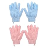 PAMINGONO 4pezzi Guanti Esfolianti Per Corpo Da Bagno Di Cinturino Elastico Da Polso Per Scrub Corpo Sapone Bagnoschiuma o Marino Adatti Tutti i Tipi Parti Del