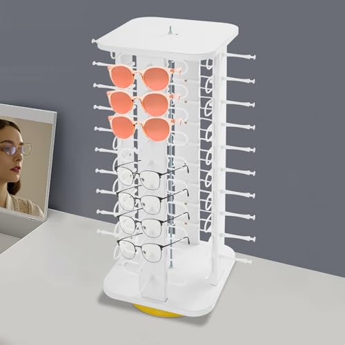 Expositor giratorio para gafas de sol blanco de 4 lados para tiendas 5