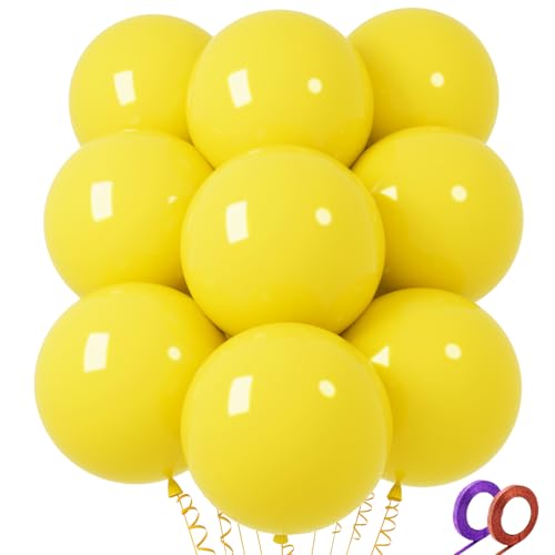 Image of 32Pcs Yellow Big Balloons 18 Inch, Round Large Latex Party Balloons for Birthday Wedding Decorations. (yellow)