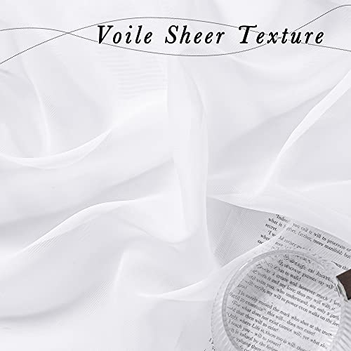 Nicetown Soft Voile White Sheer Curtains Twist Tab Top, Elegant Curtains Lightweight Decorative Window Drapes With Light Filtering For Living Room/Bedroom, 2 Panels, W54 X L84 #TOP4