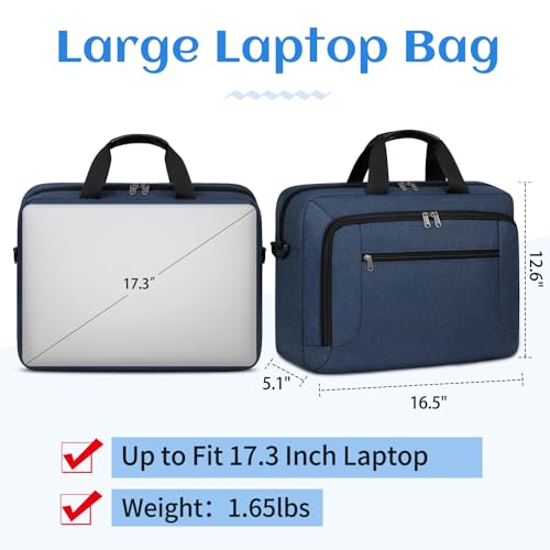 Image of Laptop Bag 17.3 Inch Laptop Briefcase Waterproof Large Laptop Case for Men Women