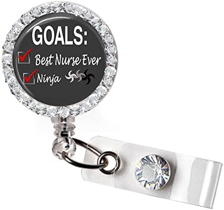Ninja Nurse Goals Badge Holder Reel; Nursing Goal Retractable Badge Reel