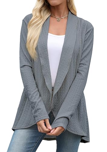 Image of Cardigan for Women Long Sleeve Sweaters Casual Lightweight Knit Open Front Fall Fashion Outfits