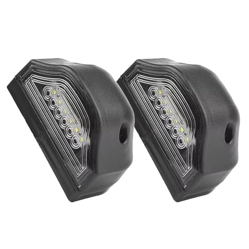 CHAKAE Lámpara LED de matrícula de bajo consumo resistente a la intemperie para vehículos pesados, instalación rápida, no necesita herramientas, luz universal negra para matrícula