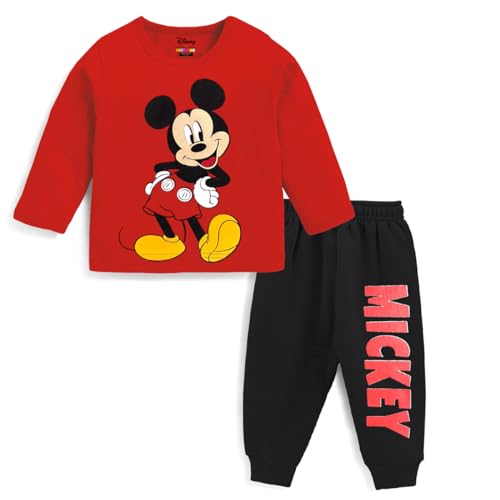 Image of Kuchipoo Disney Boys Regular Fit Cotton T-Shirts and Pyjamas Set