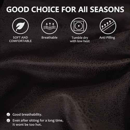 Image of molasofa Leather Like Additional Recliner Console Cover for Reclining Loveseat Covers Stretch Jacquard Middle Console Cover for Recliner Couch(Dark Chocolate)
