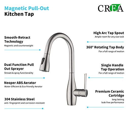 CREA-Grifo-Cocina-Extraible-Grifo-para-Fregadero-con-Ducha-2-Modos-de-Rociado-Grifo-de-Cocina-Giratorio-a-360-Grifo-Cocina-Fregadero-Extraible-Acero-Inoxidable CREA-Grifo-Cocina-Extraible-Grifo-para-Fregadero-con-Ducha-2-Modos-de-Rociado-Grifo-de-Cocina-Giratorio-a-360-Grifo-Cocina-Fregadero-Extraible-Acero-Inoxidable