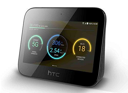 Image of HTC Sprint 5G Hub 5G and 4G LTE Hotpsot | Up to 20 WiFi Devices and 1 Wired | Great for Remote Workers | Android 9.0 | 2.4GHZ and 5GHZ | 7660MAH All Day Battery