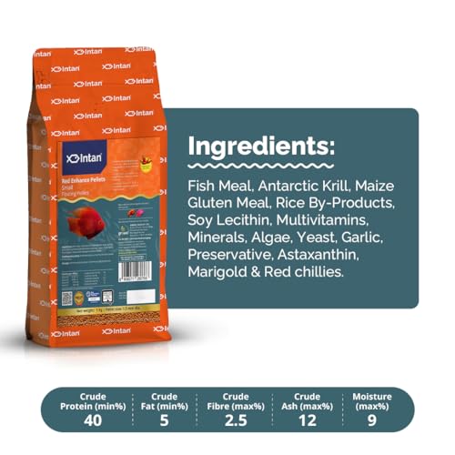 Image of Intan Red Enhance Pellets (Small 1.5mm Floating) | 1Kg - Highly Nutritious Ornamental Fish Food for Parrotfish & Red Coloured Fish | Growel Feeds