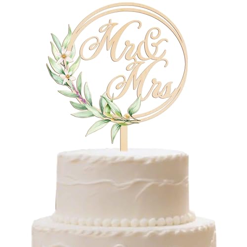 Wooden Mr&Ms wedding cake decoration suitable for groom and bride engagement and wedding cake decoration